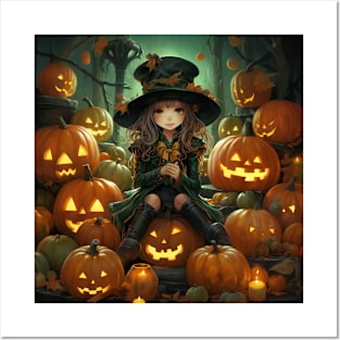 Halloween witch girl Posters and Art